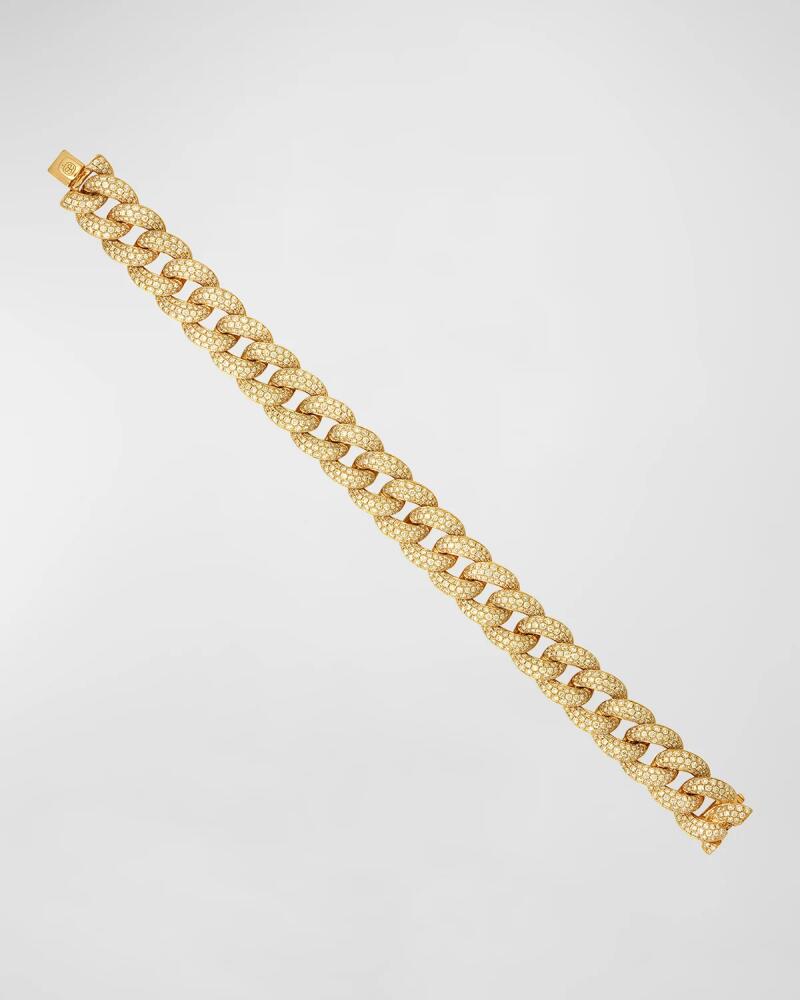 Sydney Evan Micro Pave Diamond Curb Link Bracelet in 14k Yellow Gold Cover