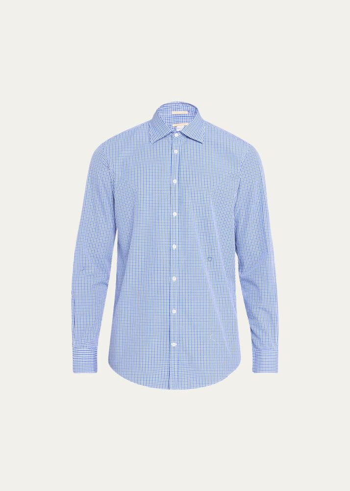 Massimo Alba Men's Cotton Micro-Plaid Sport Shirt Cover