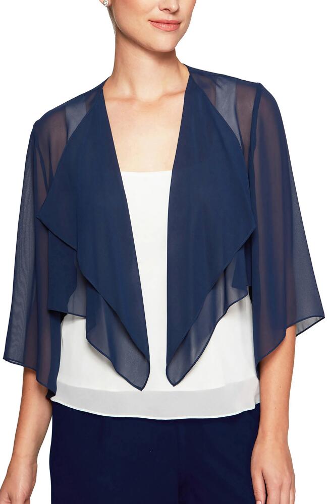 Alex Evenings Hanky Bolero Cardigan in Navy Cover