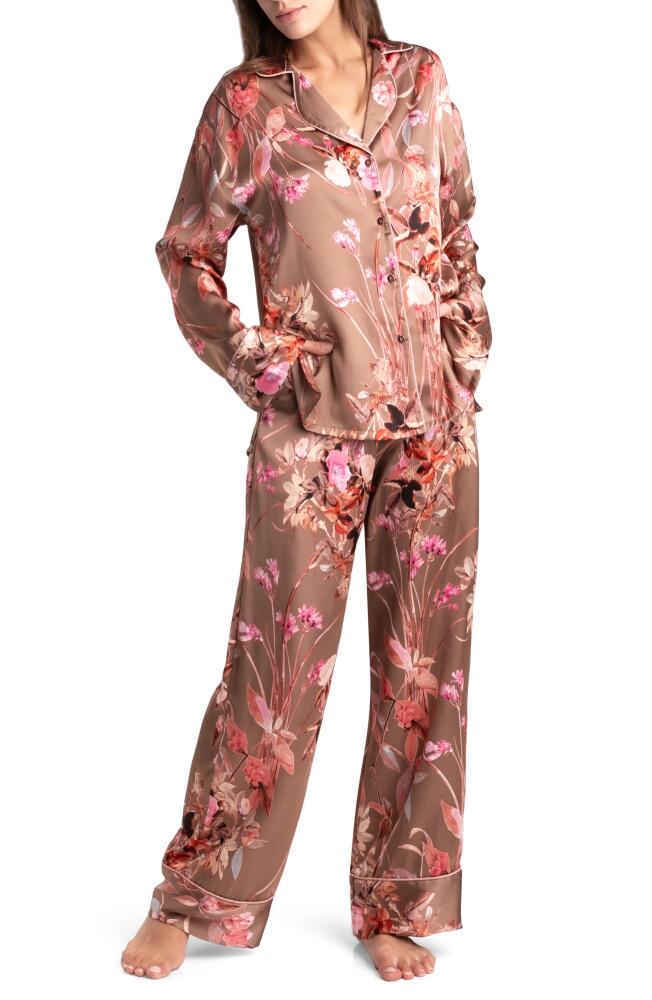 Midnight Bakery Lovefest Floral Print Satin Pajamas in Taupe Cover