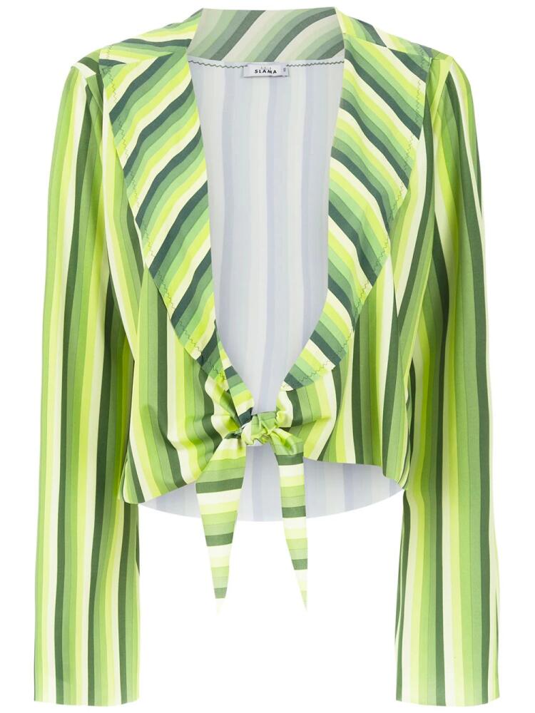 Amir Slama striped cropped top - Green Cover