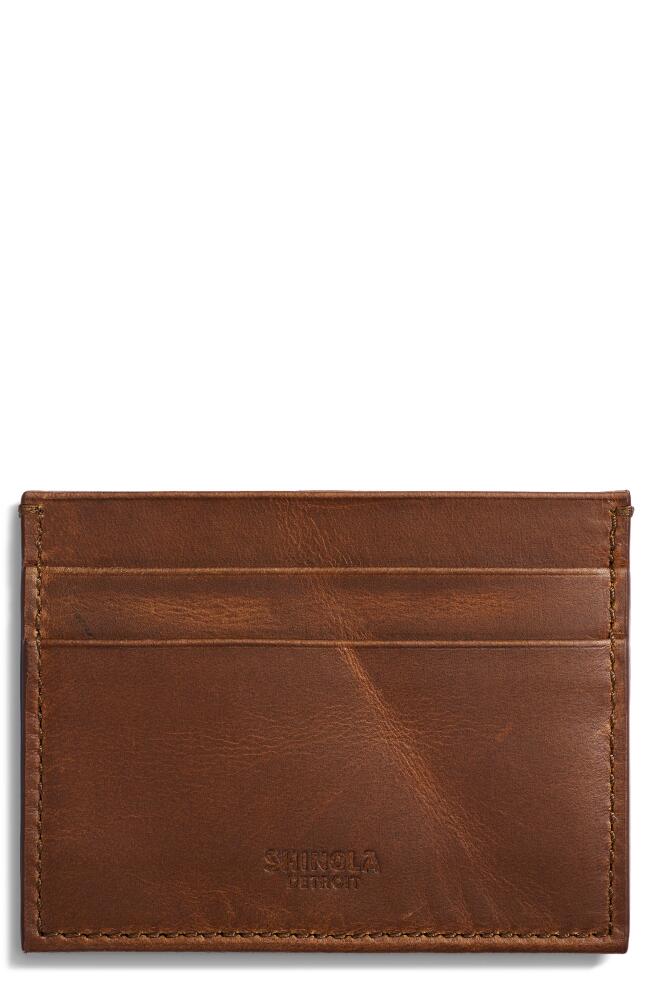 Shinola Navigator Leather Five Pocket Card Case in Medbrown Cover