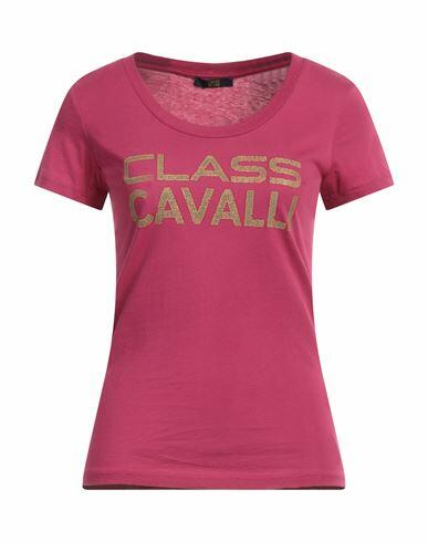 Cavalli Class Woman T-shirt Magenta Cotton Cover