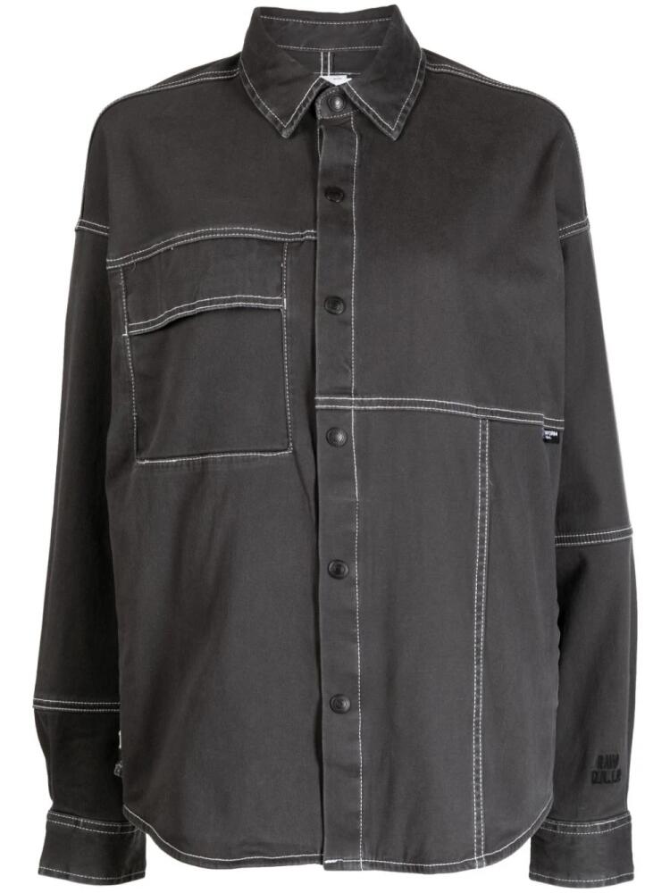 izzue oversized panelled shirt - Grey Cover