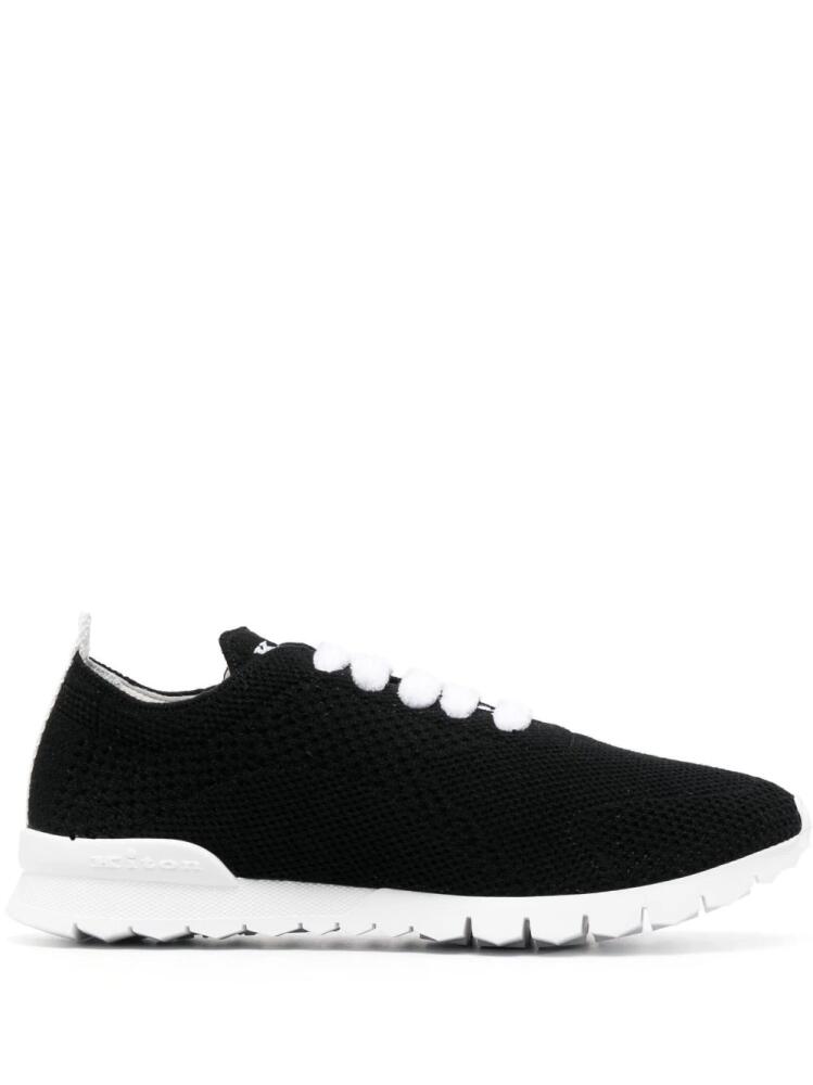 Kiton fully-perforated low-top sneakers - Black Cover