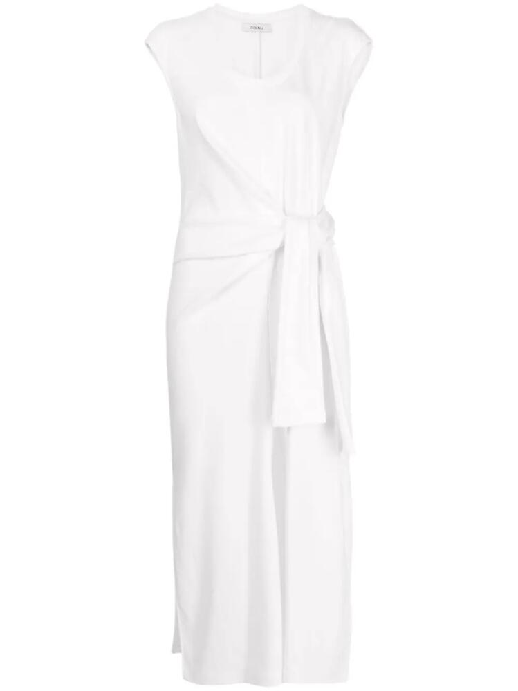 Goen.J twist-detail midi dress - White Cover