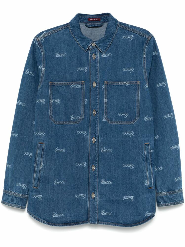 Gucci logo-print shirt - Blue Cover