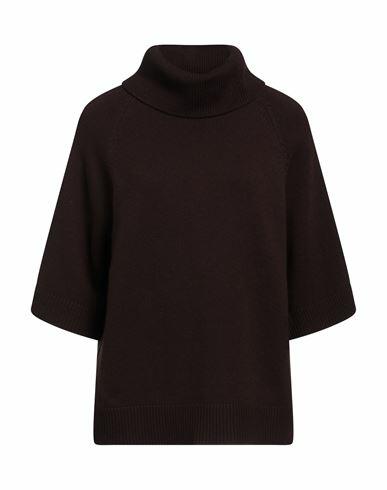 Gran Sasso Woman Turtleneck Dark brown Virgin Wool, Viscose, Cashmere Cover