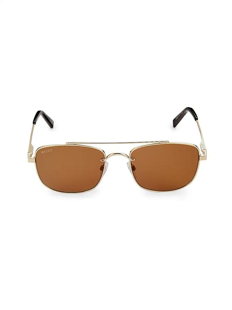 Bally Women's 54MM Rectangle Sunglasses - Gold Cover