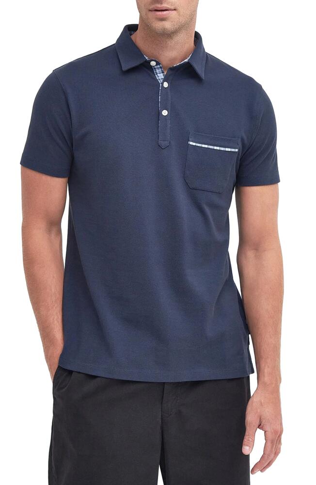 Barbour Anick Cotton Piqué Pocket Polo in Navy Cover