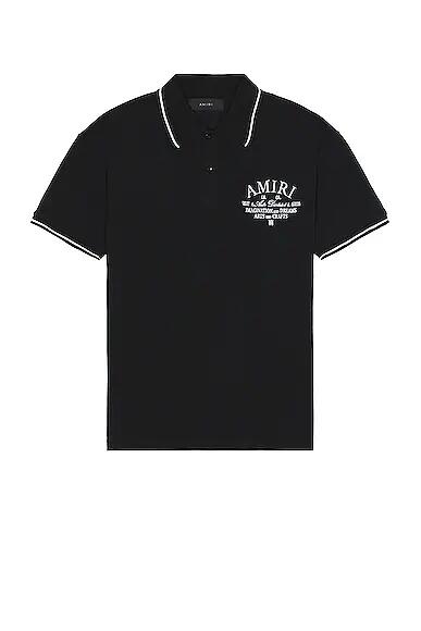 Amiri Arts District Pique Polo in Black Cover