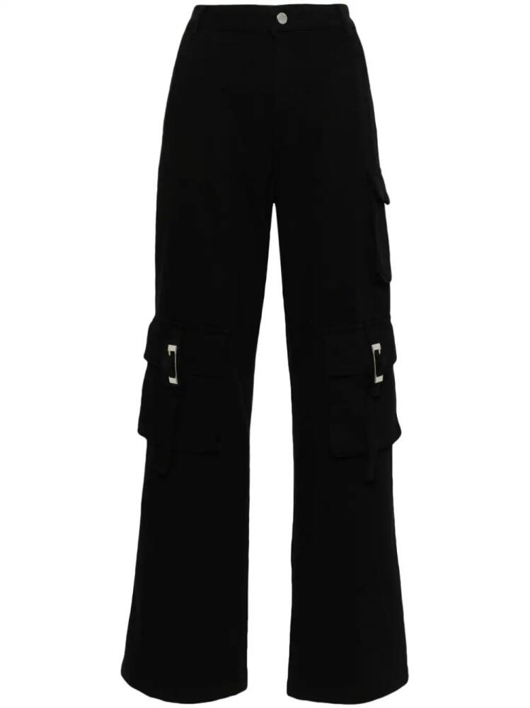 Gestuz straight-leg cotton cargo trousers - Black Cover