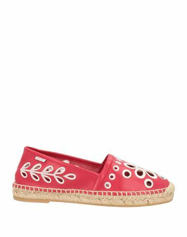 Red(v) Woman Espadrilles Red Soft Leather Cover