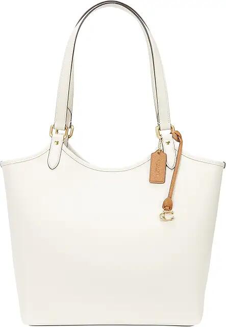 COACH Polished Pebble Leather Day Tote (Chalk) Handbags Cover