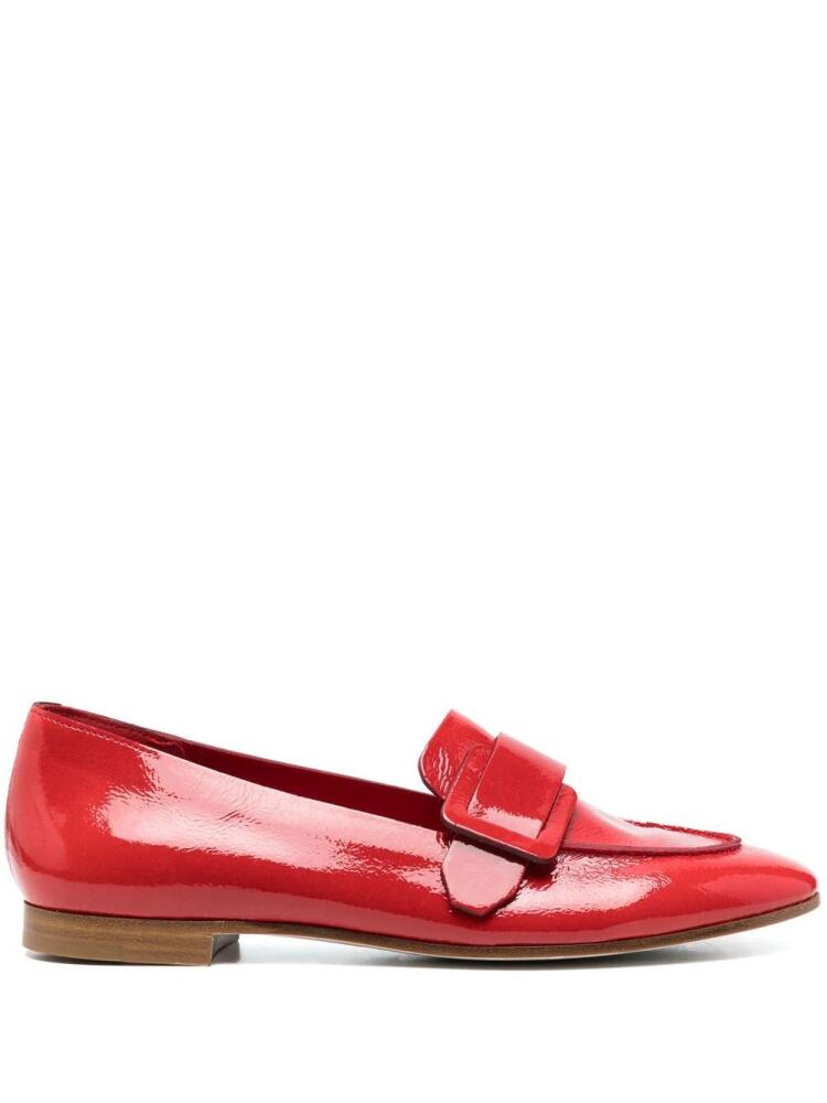 Del Carlo patent-finish calf-leather loafers - Red Cover