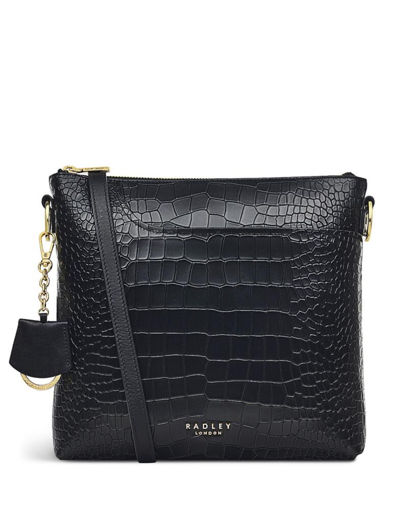 Radley London Women's Pockets 2.0 Faux Croc Small Zip Top Crossbody - Black Cover