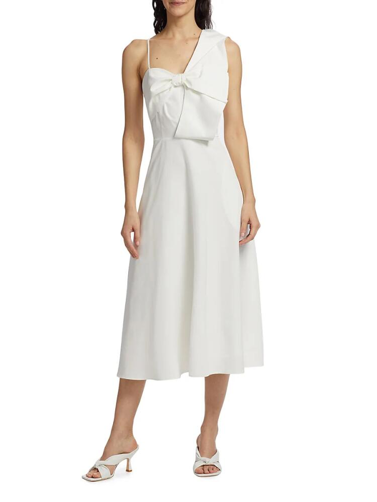 Elie Tahari Women's The Emily Bow Midi Dress - Sky White Cover