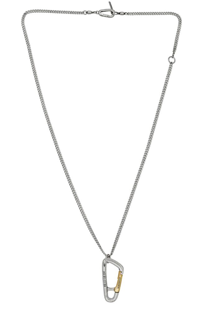 AllSaints Men's Two-Tone Carabiner Pendant Necklace in Warm Brass/Warm Silver Cover