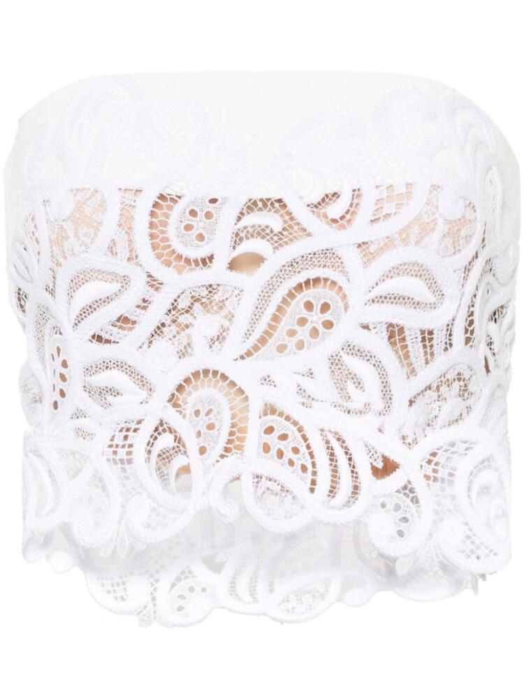 Ermanno Scervino macramé-detail guipure-lace bralette - White Cover