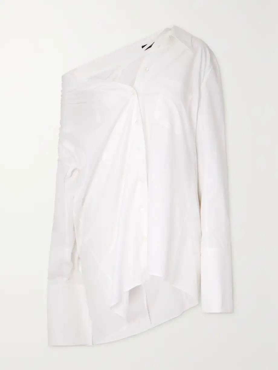 Ann Demeulemeester - Jotie Asymmetric Cotton-poplin Shirt - White Cover