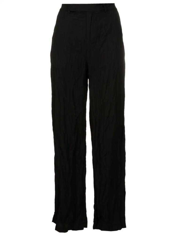 Uma | Raquel Davidowicz crinkled-finish high-waisted trousers - Black Cover