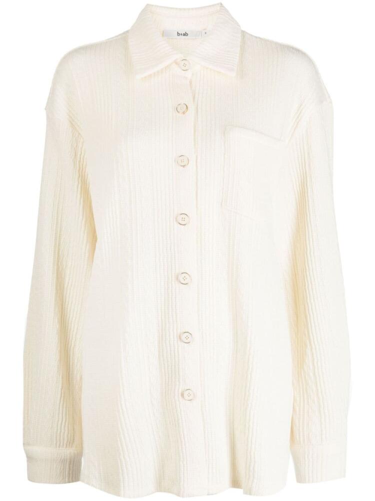 b+ab patch-pocket cable-knit shirt - Neutrals Cover