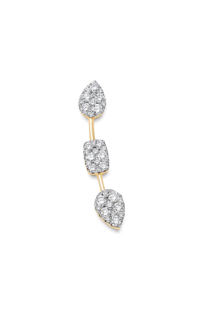 Sara Weinstock Reverie Three-Cluster Diamond Ear Crawler Earrings in 18K Yellow Gold Wire - Left Cover