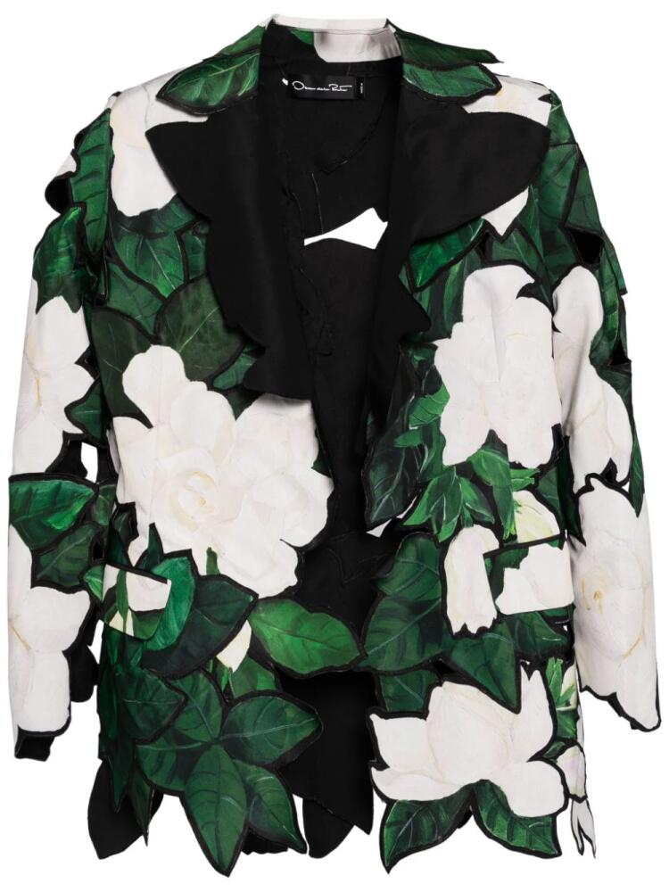 Oscar de la Renta layered-design blazer - Green Cover