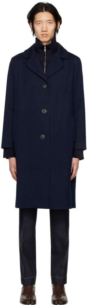 Maison Margiela Navy Milano Coat Cover