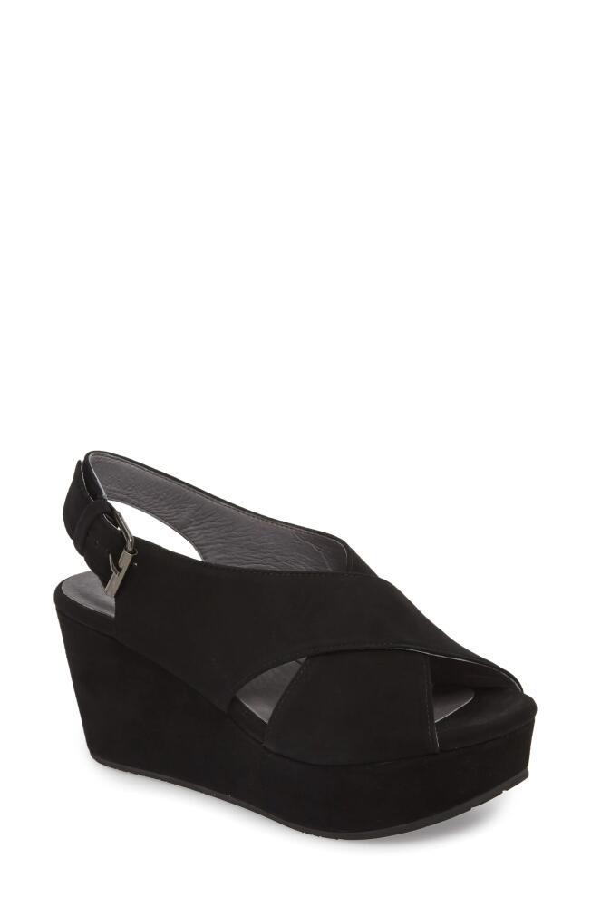 Chocolat Blu Wim Platform Wedge Sandal in Black Suede Cover