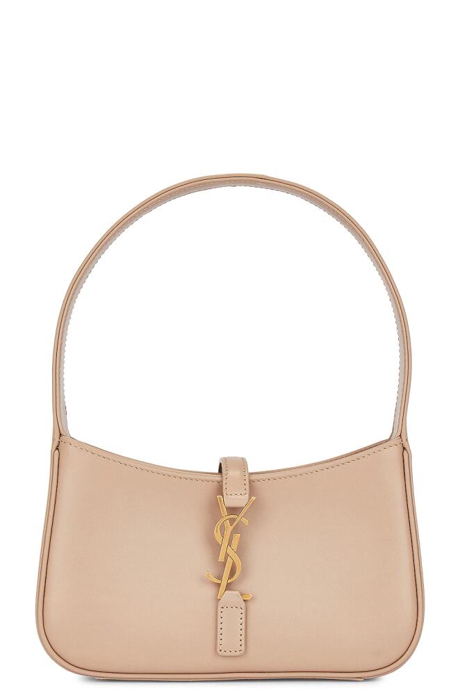 Saint Laurent Mini Le 5 A 7 Hobo Bag in Beige Cover