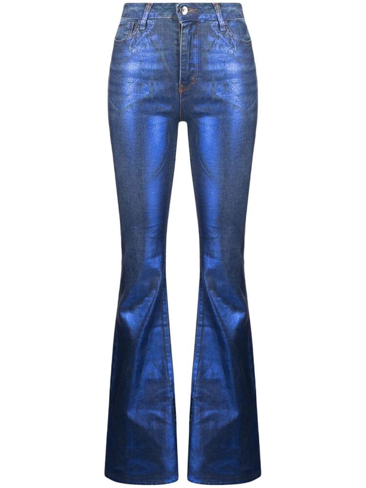 Madison.Maison metallic flared slim-cut jeans - Blue Cover