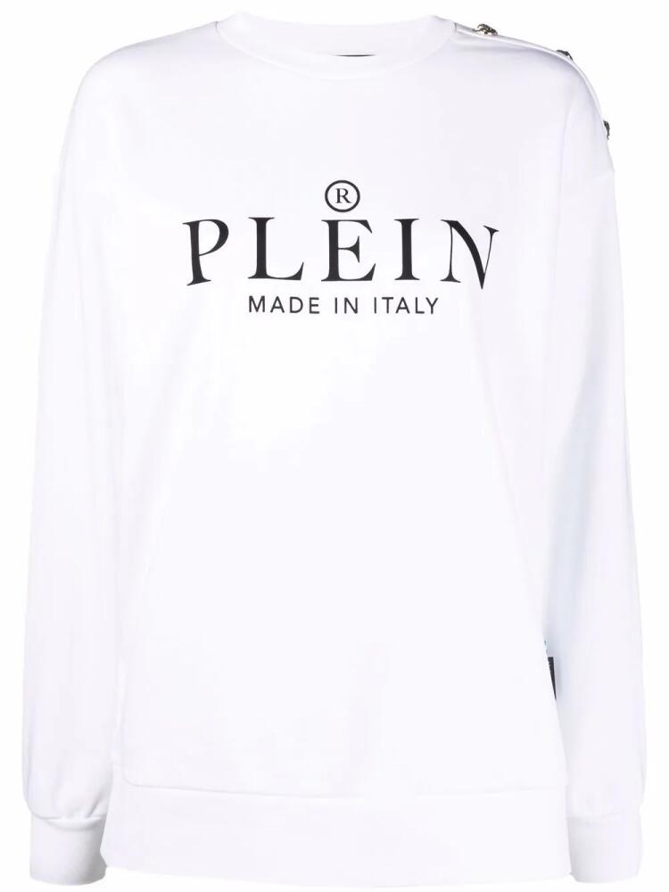 Philipp Plein logo-print crew neck sweatshirt - White Cover