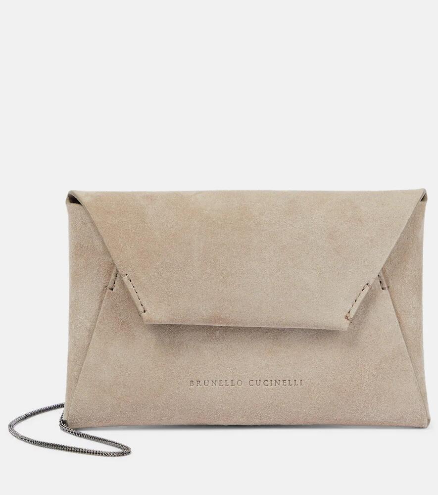 Brunello Cucinelli Mini suede crossbody bag Cover