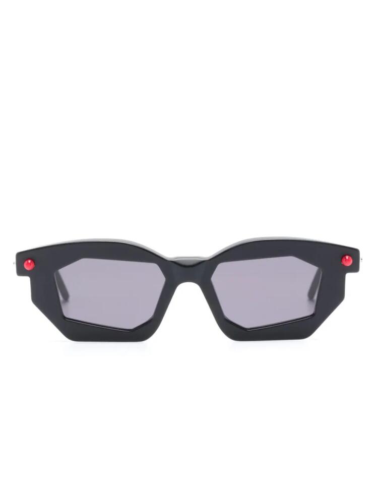 Kuboraum P14 geometric-frame sunglasses - Black Cover