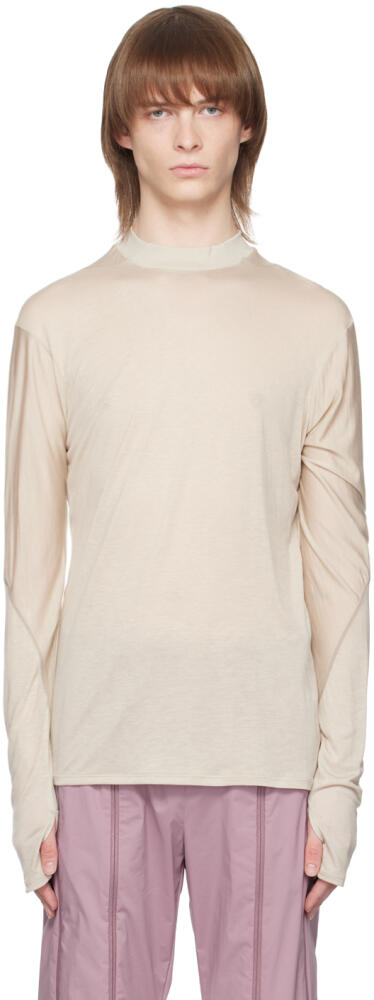 POST ARCHIVE FACTION (PAF) Beige Paneled Long Sleeve T-Shirt Cover