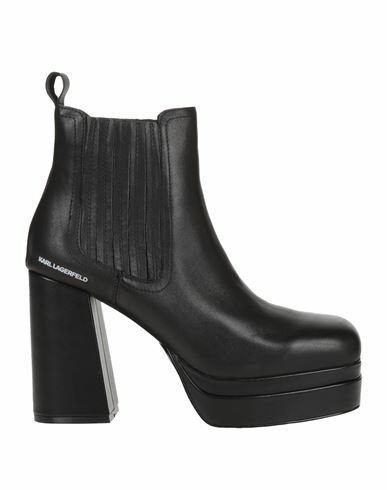 Karl Lagerfeld Woman Ankle boots Black Soft Leather Cover