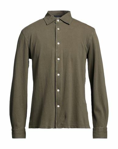 Gran Sasso Man Shirt Military green Cotton Cover