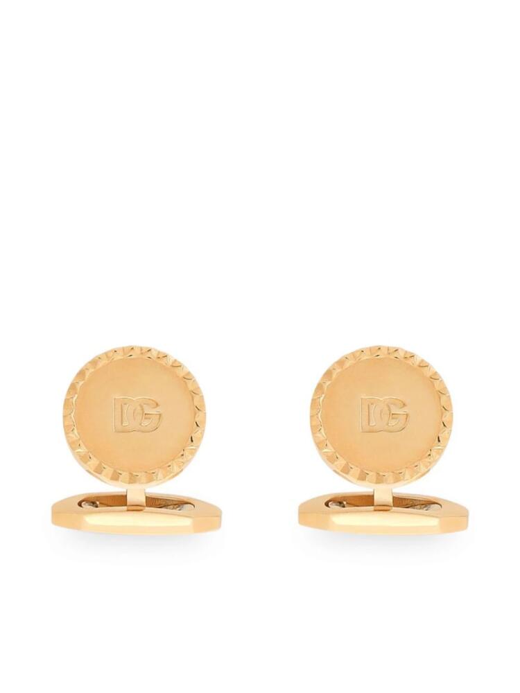 Dolce & Gabbana engraved-logo cufflink - Gold Cover