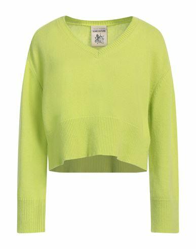 Semicouture Woman Sweater Acid green Virgin Wool, Cashmere Cover