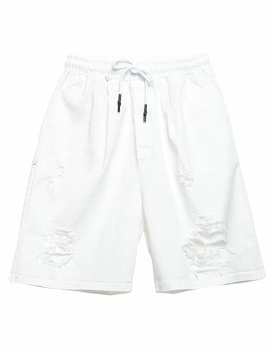 Takeshy Kurosawa Man Shorts & Bermuda Shorts White Cotton, Elastane Cover