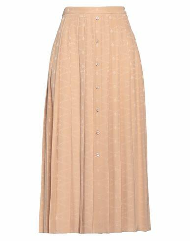 Prada Woman Midi skirt Sand Silk Cover