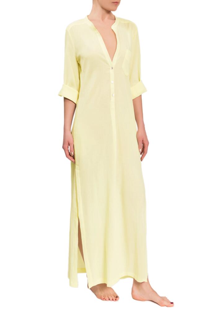 Everyday Ritual Plunge V-Neck Cotton Caftan in Limoncello Cover