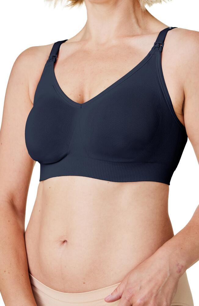 Bravado Designs Body Silk Seamless Recycled Nylon Blend Wireless Maternity/Nursing Bra in Navy Cover