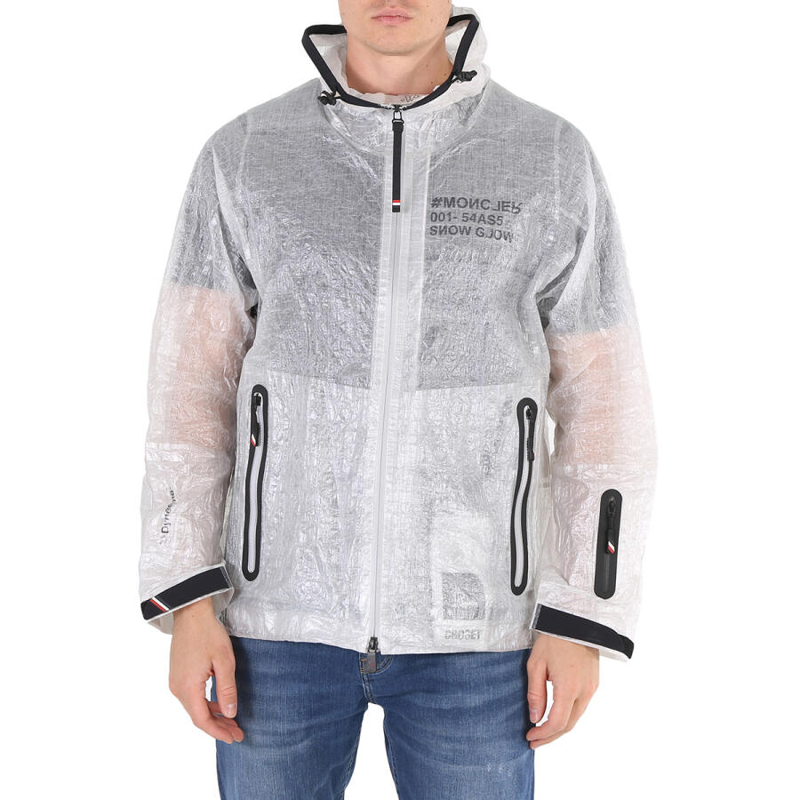 Moncler Mens White Day-Namic Crinkled-Shell Hooded Rain Jacket Cover