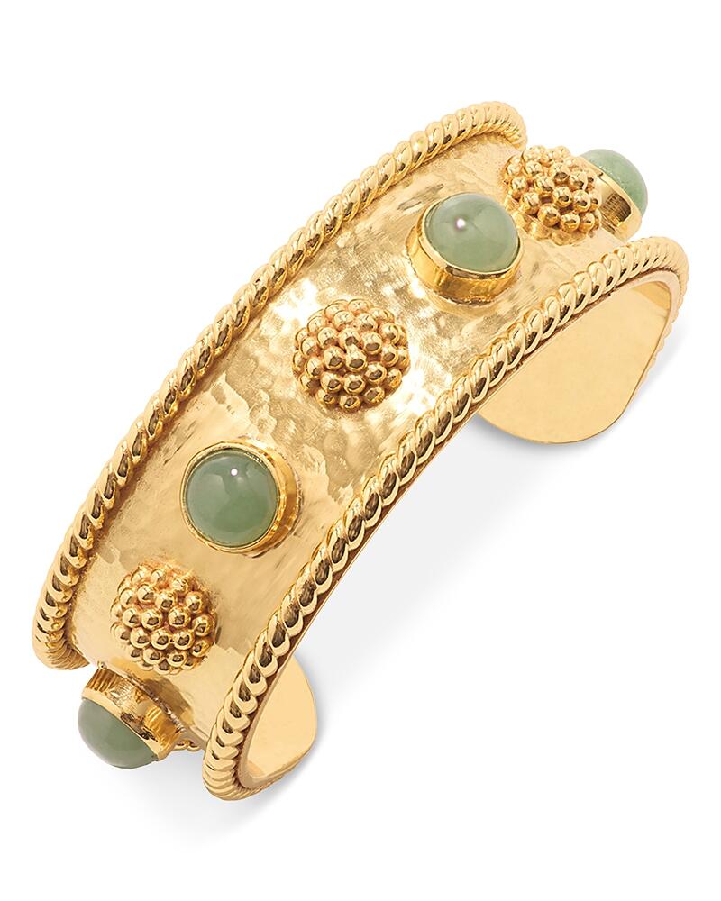 Capucine De Wulf Berry & Jade Cuff Bracelet in 18K Gold Plated Cover