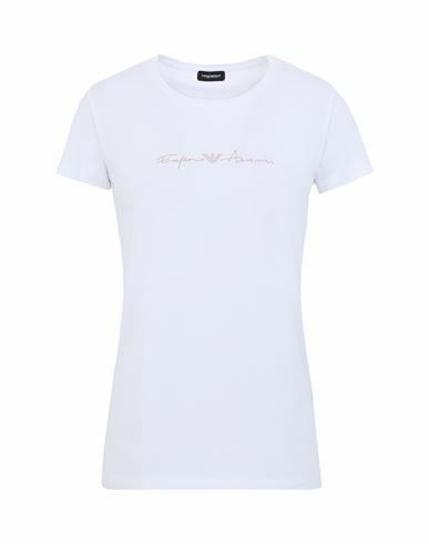 Emporio Armani T-shirt Basic Cotton Woman Undershirt White Cotton, Elastane Cover