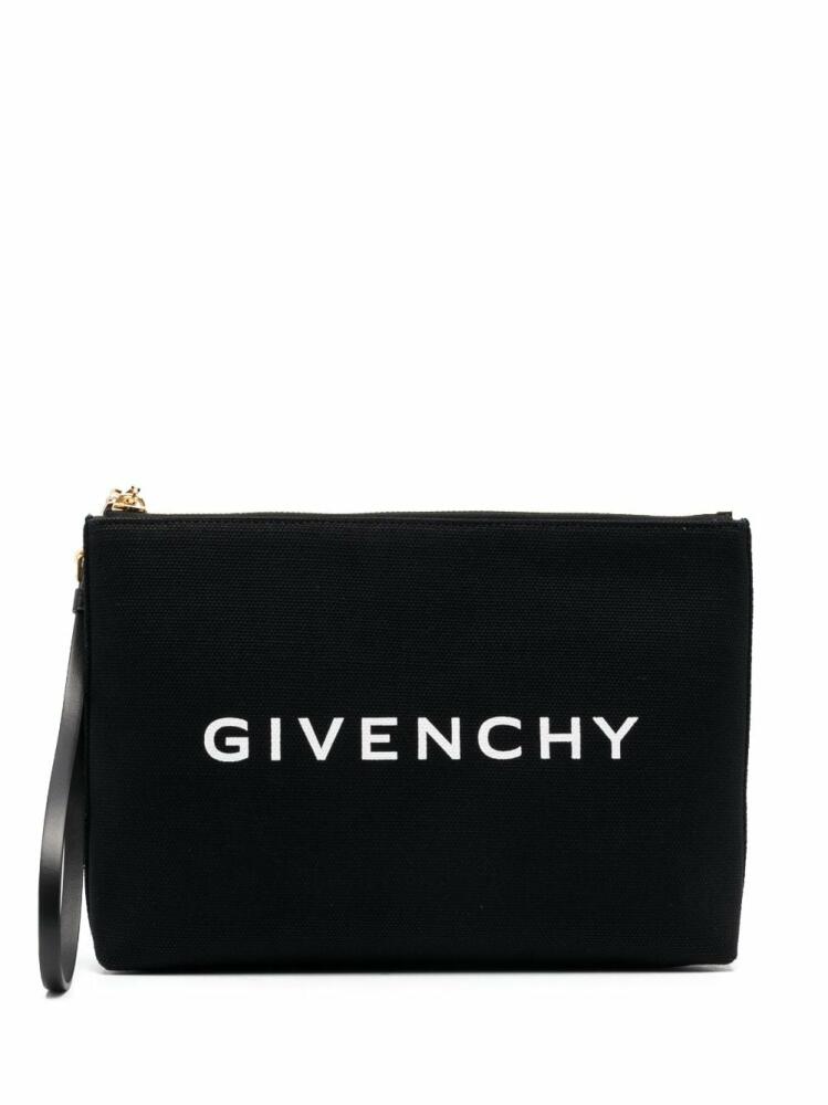 Givenchy logo-print clutch bag - Black Cover