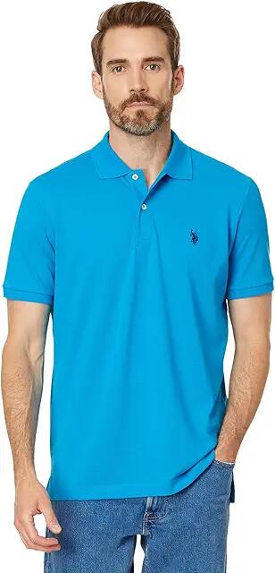 U.S. POLO ASSN. Solid Cotton Pique Polo with Small Pony (Turquoise Heather) Men's Short Sleeve Knit Cover