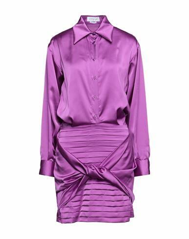 Cinqrue Woman Mini dress Purple Polyester, Elastane Cover